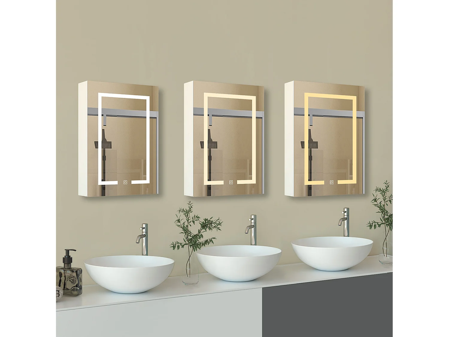 Armadietto a muro da Bagno con Specchio 50x70 cm, Bianco