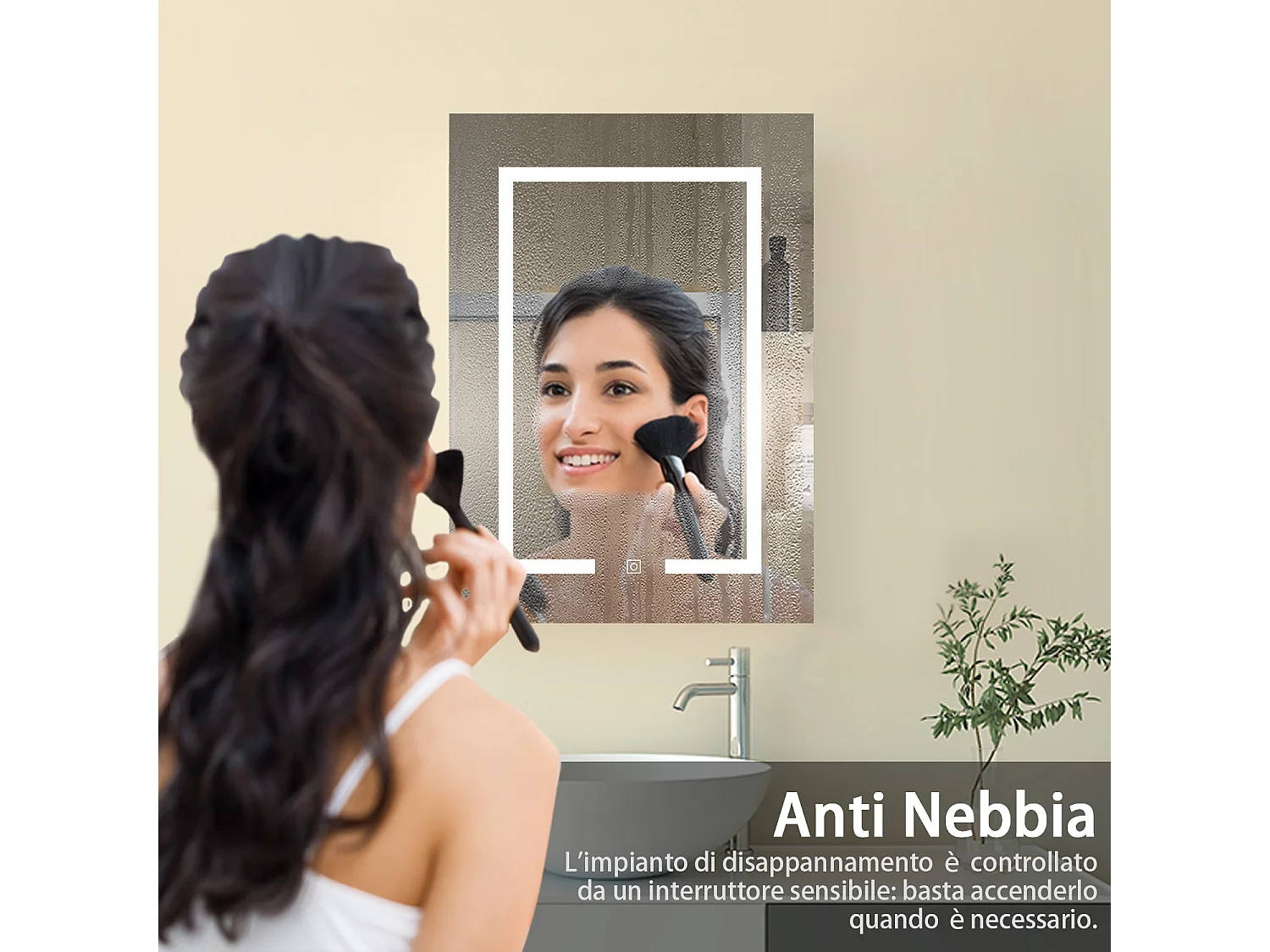 Armadietto a muro da Bagno con Specchio 50x70 cm, Bianco