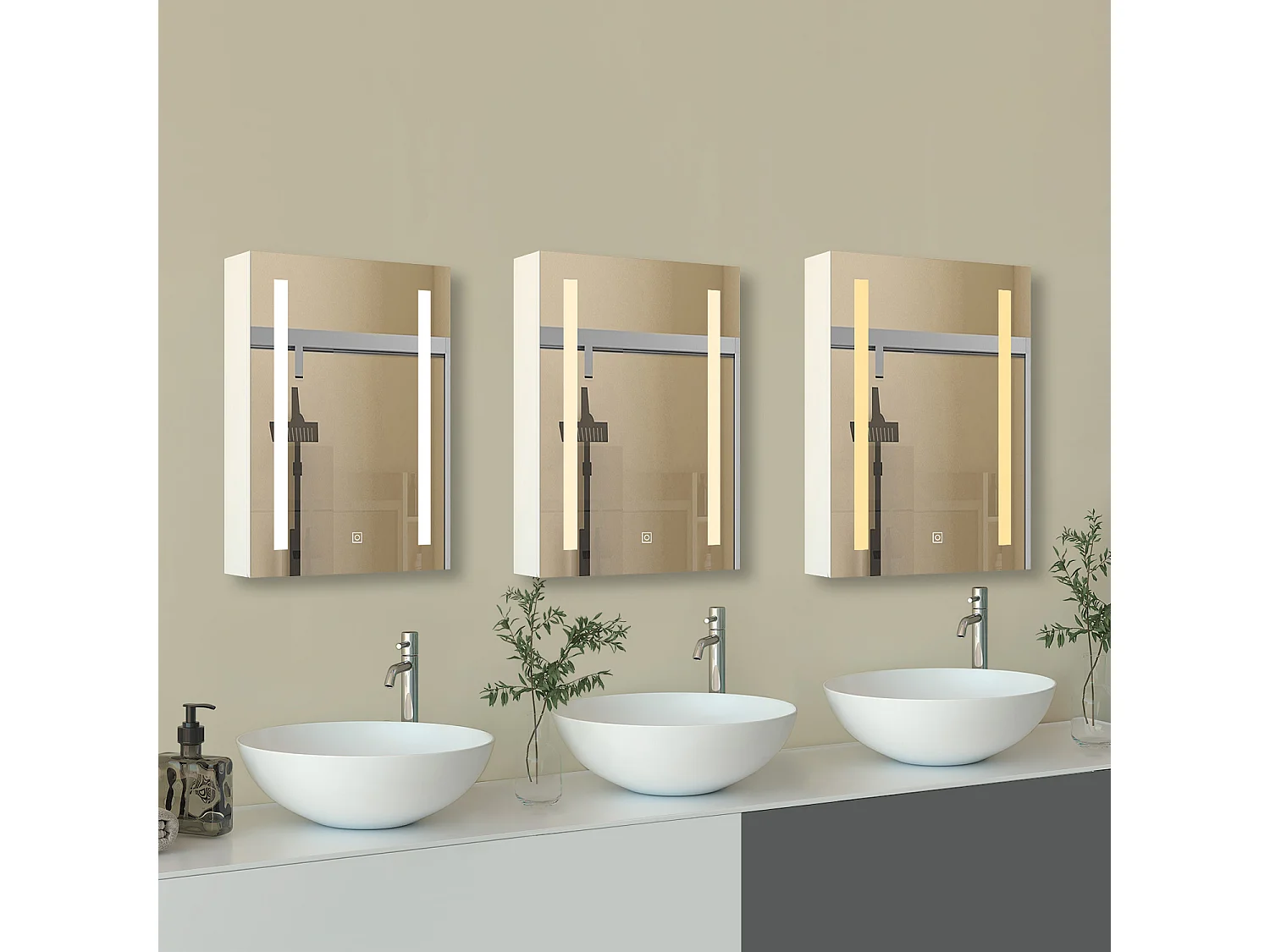 Armadietto a muro da Bagno con Specchio 50x70 cm, Bianco