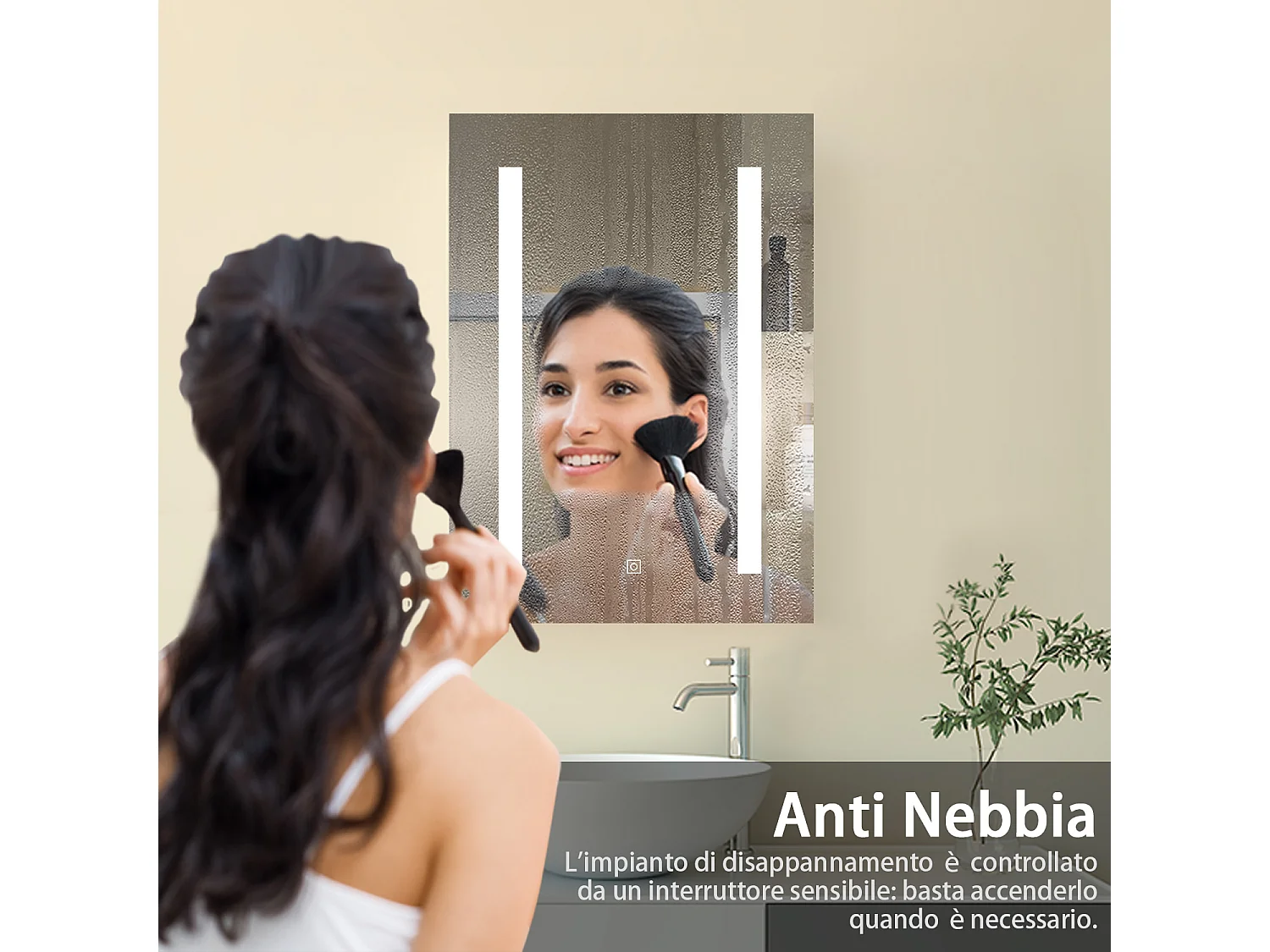 Armadietto a muro da Bagno con Specchio 50x70 cm, Bianco