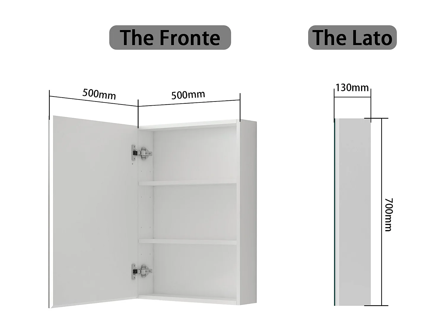 Armadietto a muro da Bagno con Specchio 50x70 cm, Bianco