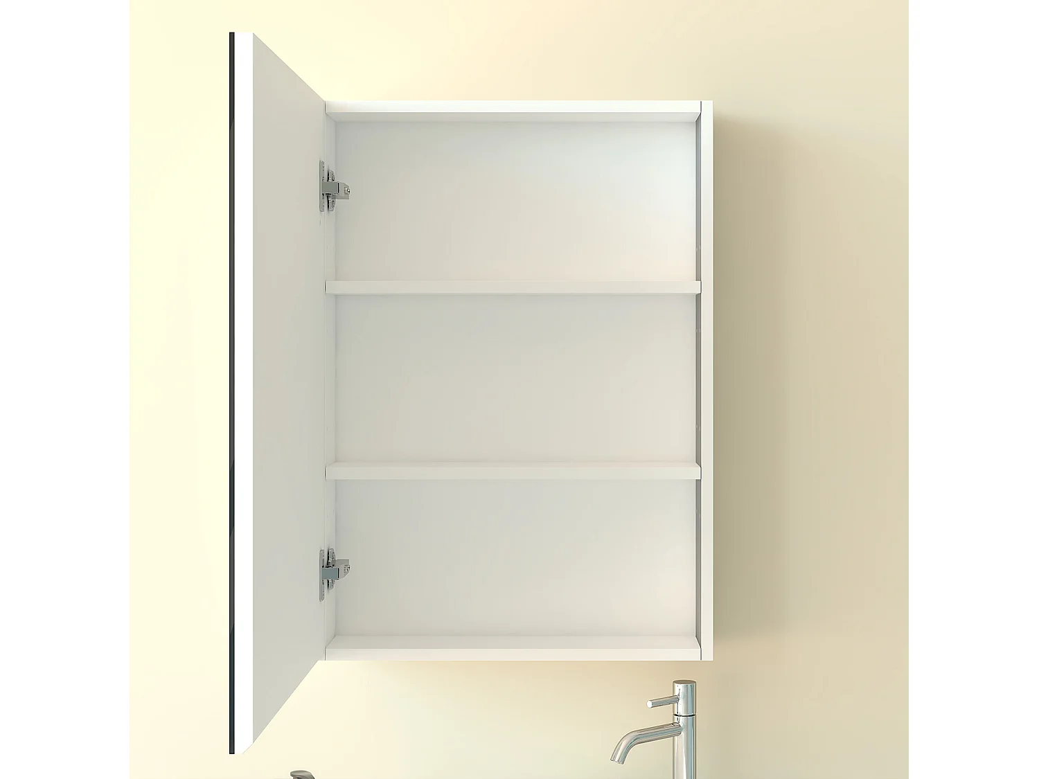 Armadietto a muro da Bagno con Specchio 50x70 cm, Bianco