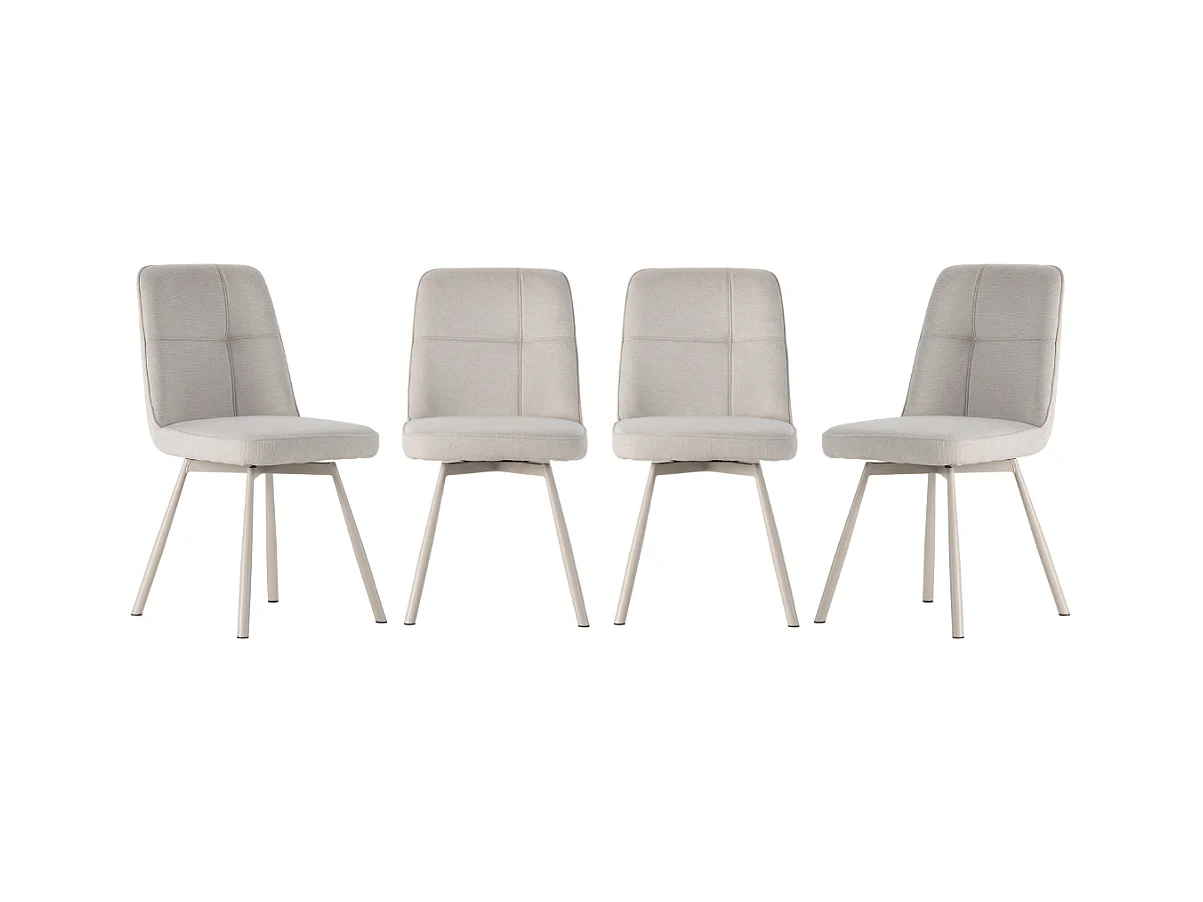 Lot de 4 chaises pivotantes en tissu H85,5 cm - IONA