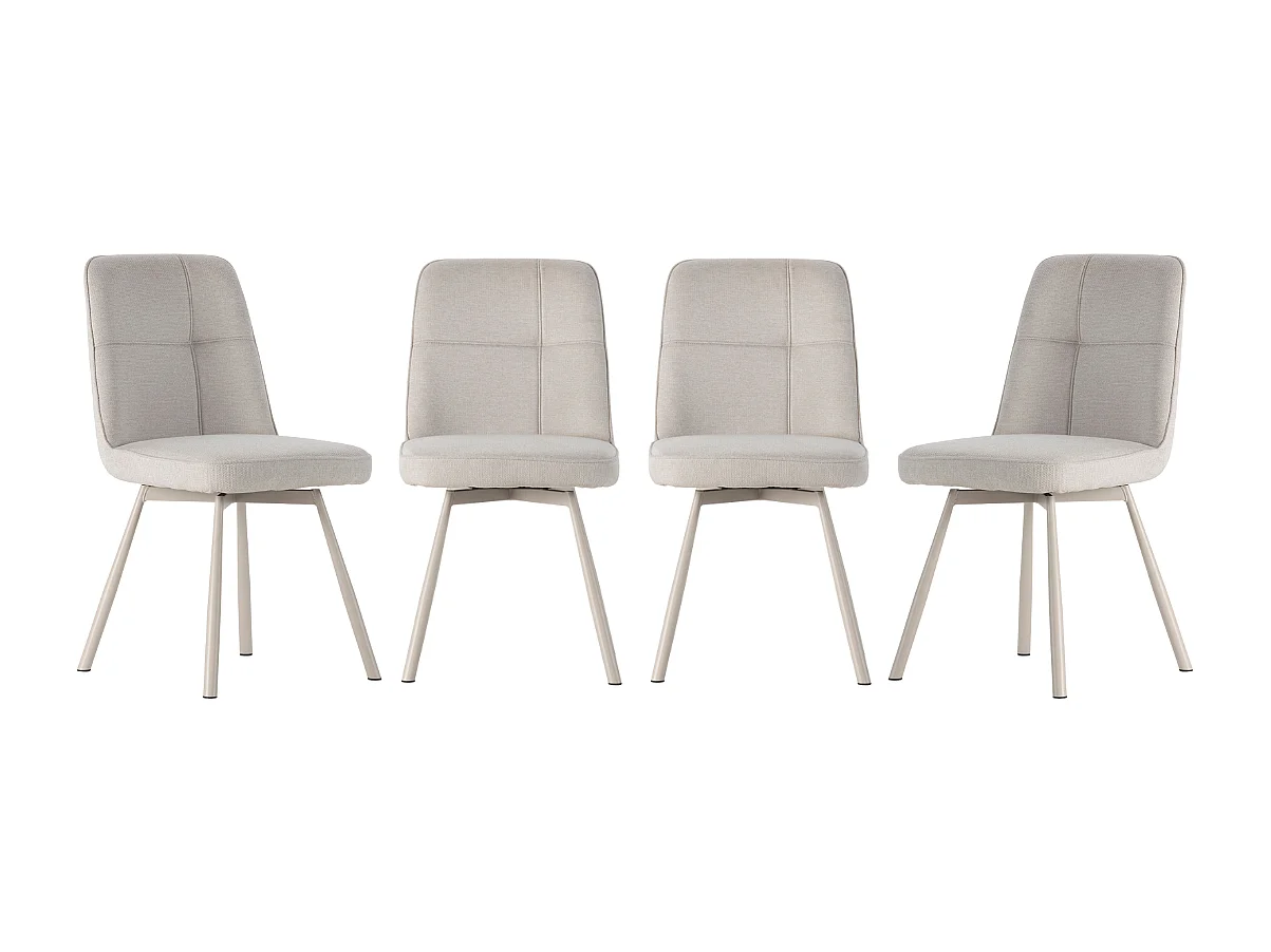 Lot de 4 chaises pivotantes en tissu H85,5 cm - IONA