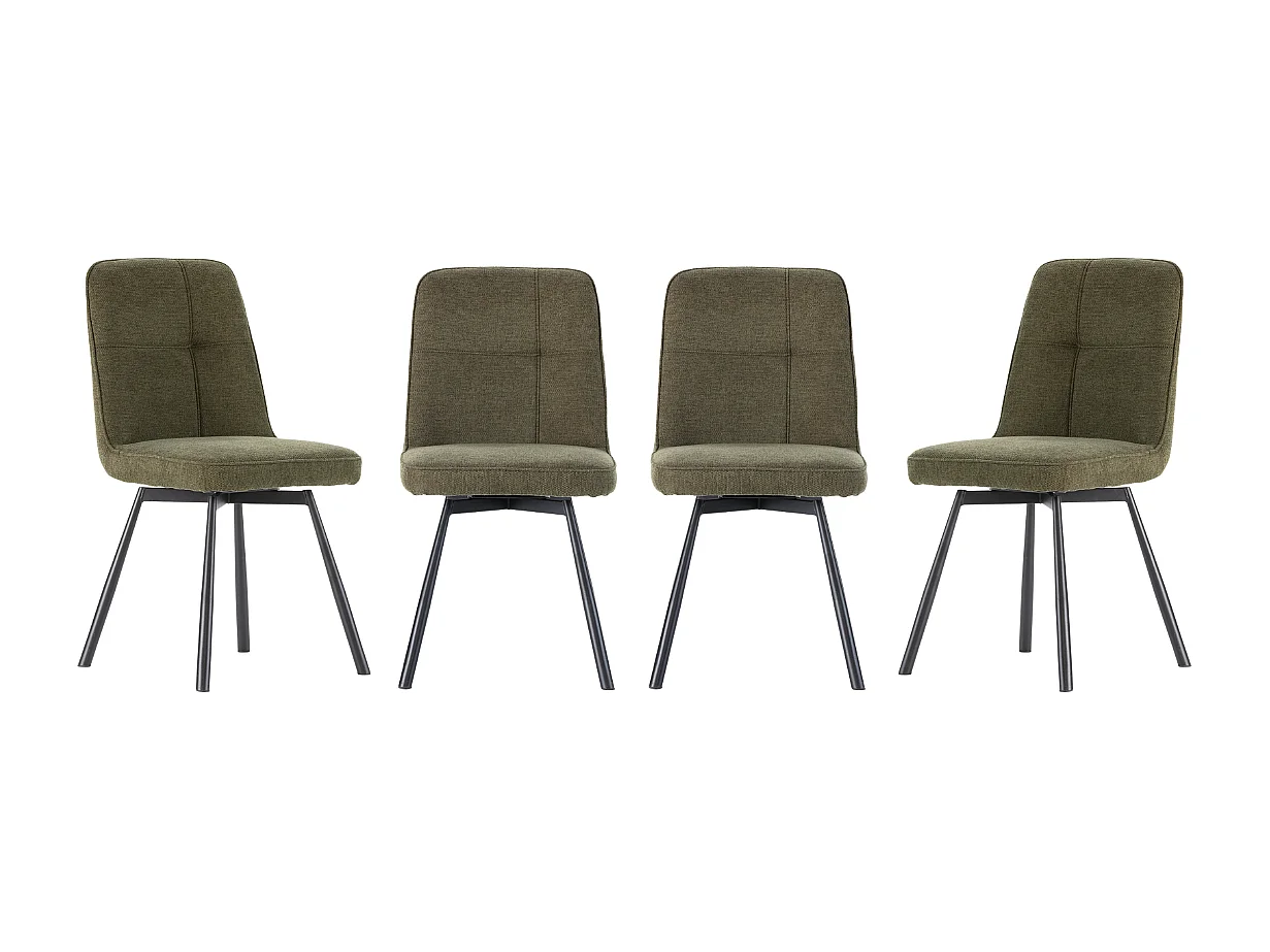Game of 4 swivel fabric chairs H85.5 cm - IONA