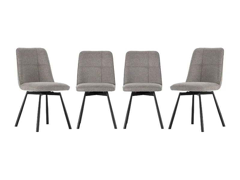 Game of 4 fabric swivel chairs H85.5 cm - IONA