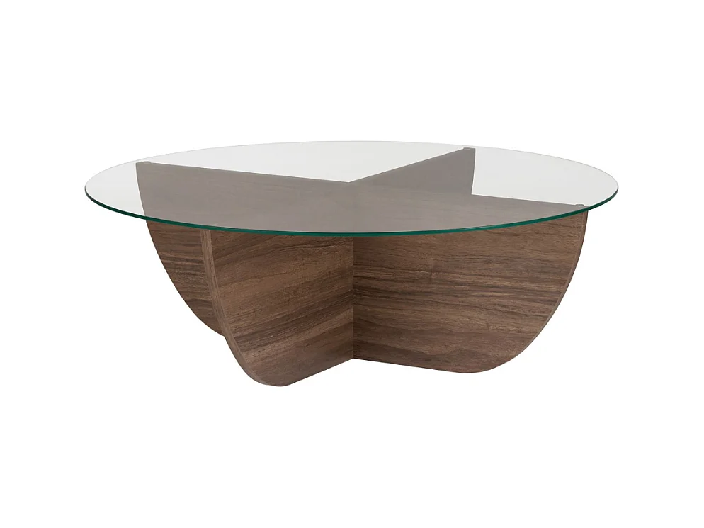 Tavolino con piano in vetro Ø90 cm - NINA