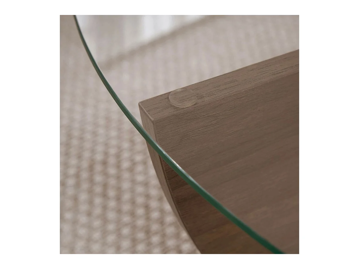 Tavolino con piano in vetro Ø90 cm - NINA