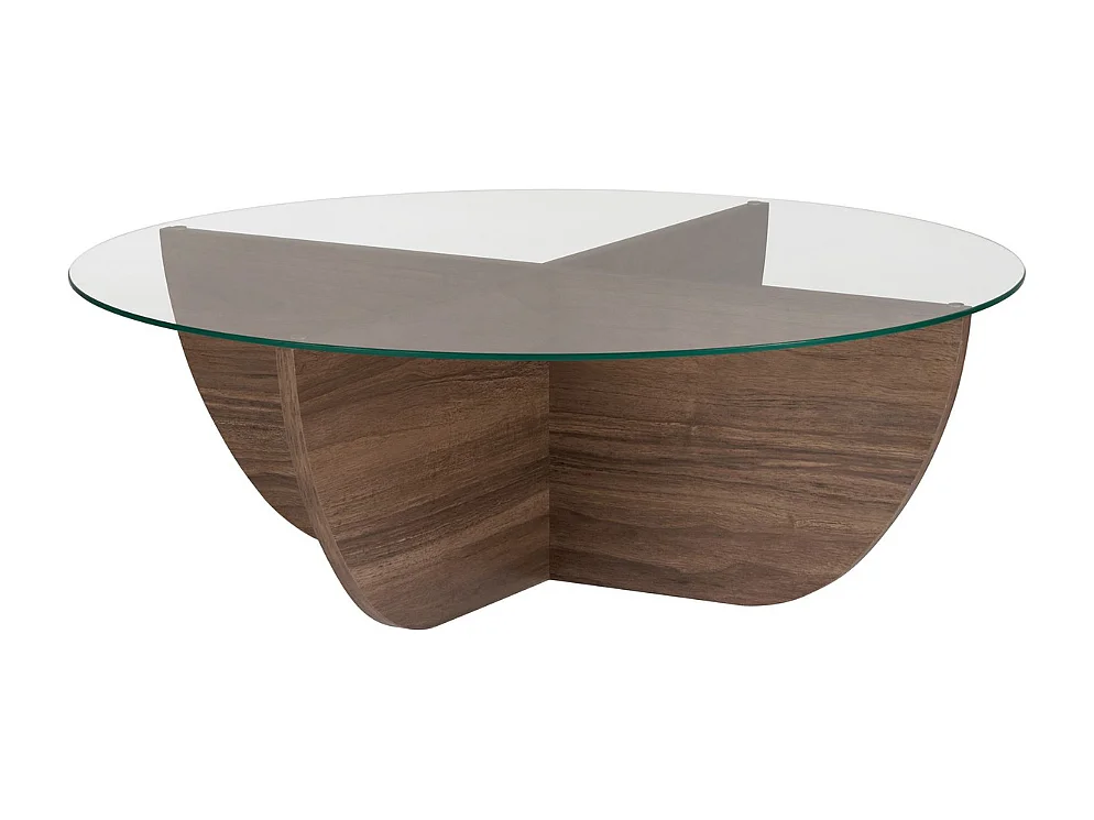 Table basse avec plateau en verre D90 cm - NINA