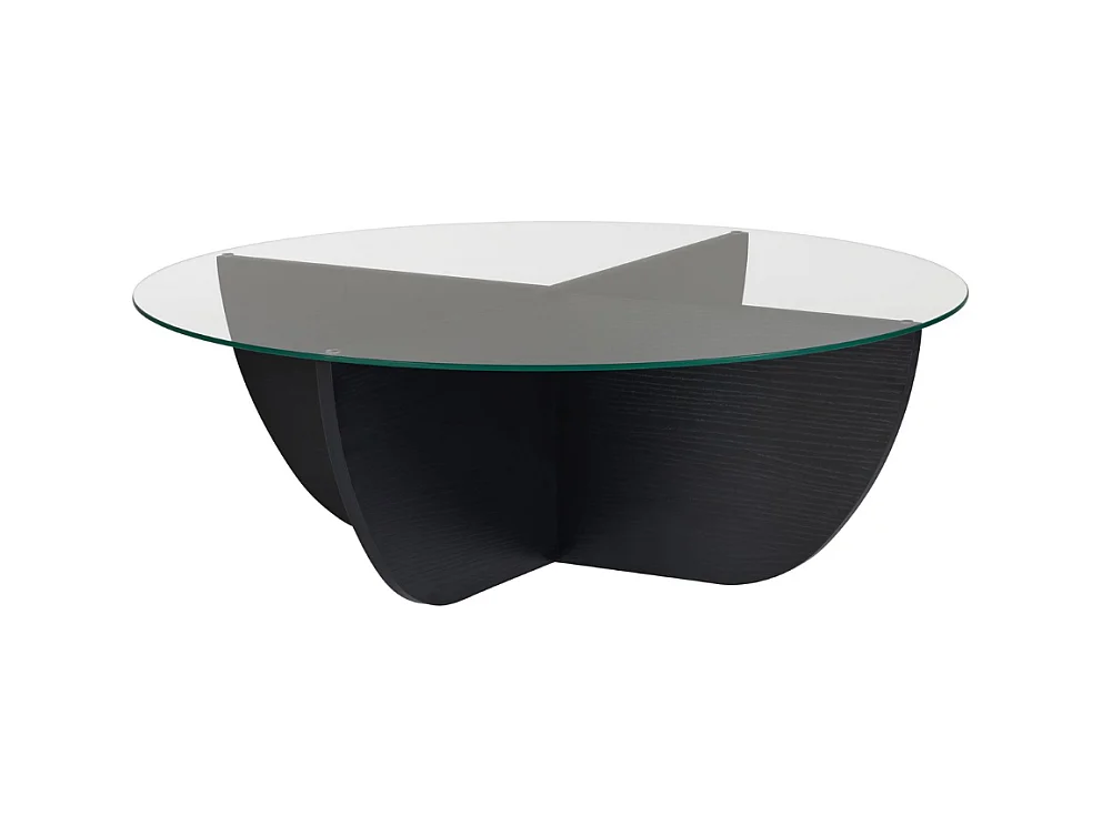 Couchtisch mit Glasplatte Ø90 cm - NINA