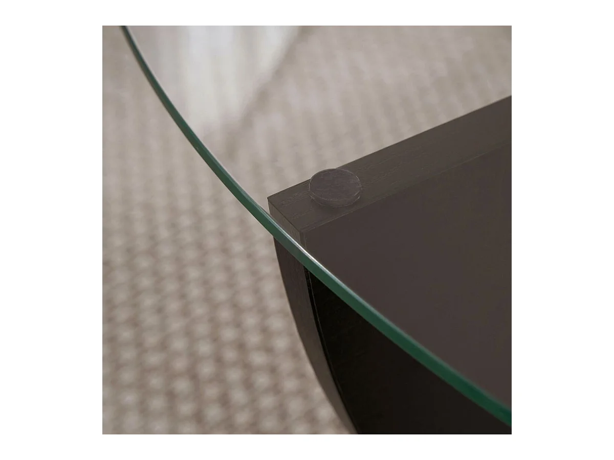 Couchtisch mit Glasplatte Ø90 cm - NINA