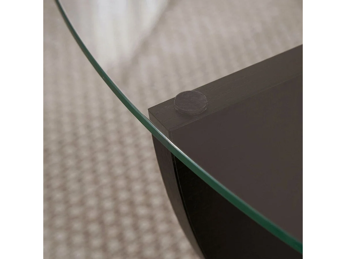 Couchtisch mit Glasplatte Ø90 cm - NINA