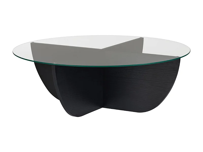 Table basse avec plateau en verre D90 cm - NINA