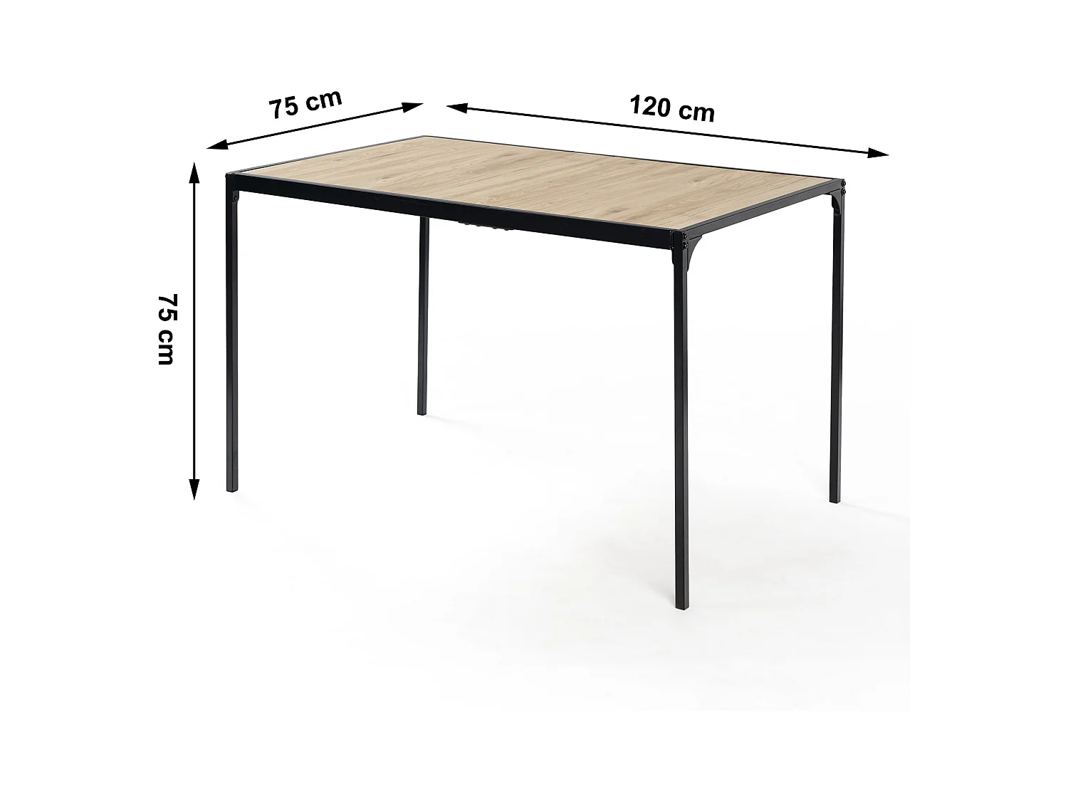 URBAN MEUBLE Ensemble table à manger chêne clair et 4 chaises suède brun