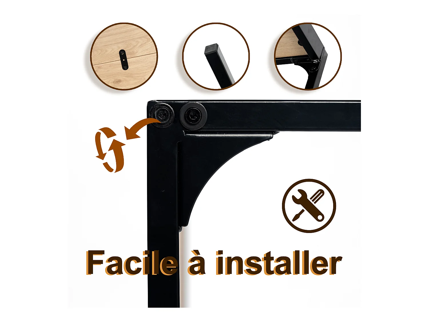 URBAN MEUBLE Ensemble table à manger chêne clair et 4 chaises suède brun