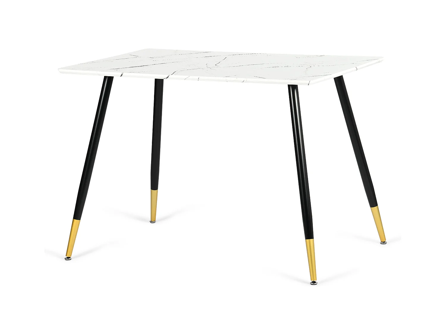 URBAN MEUBLE Ensemble table marbre blanc et 4 chaises suède brun avec accoudoirs