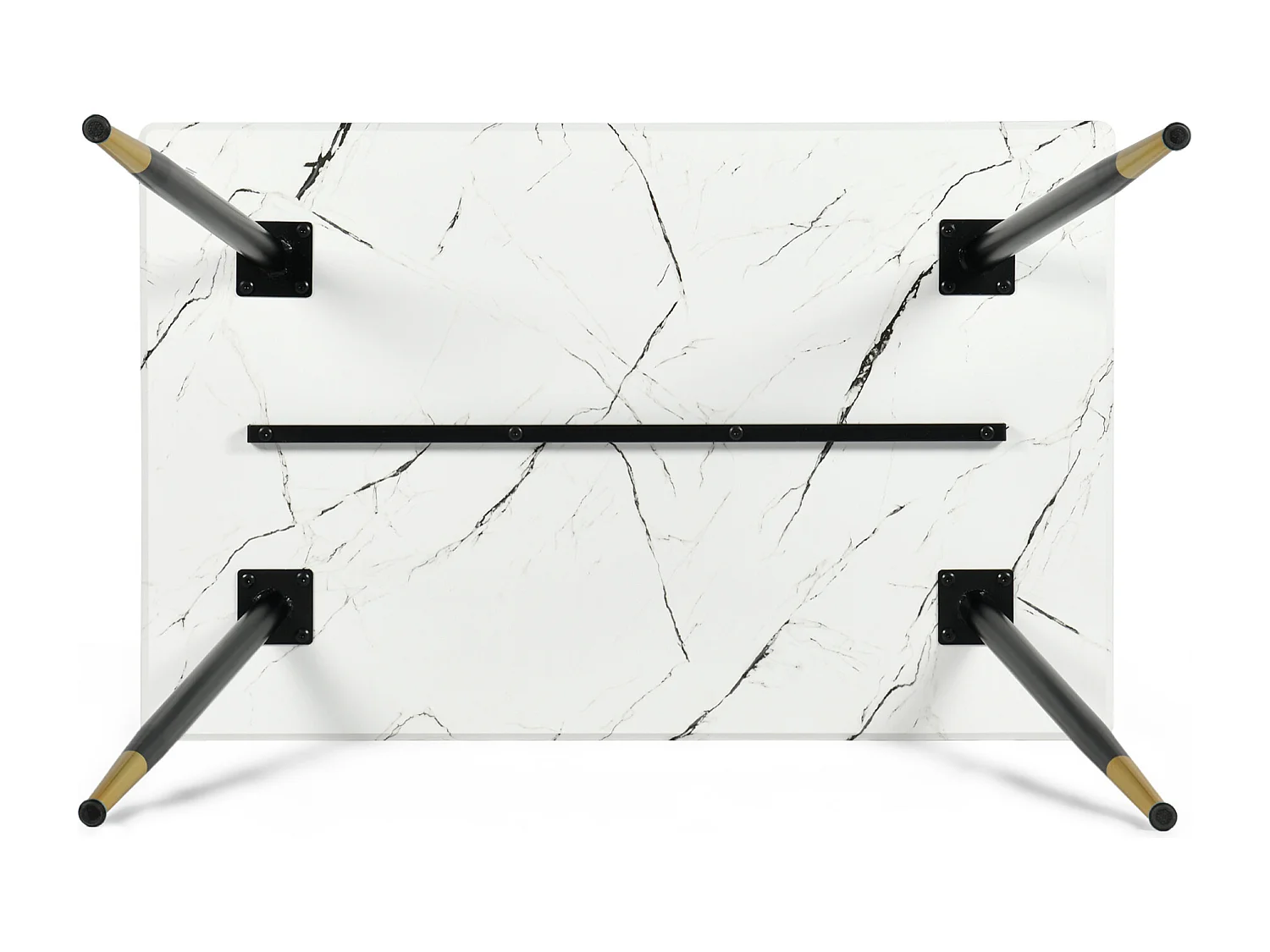 URBAN MEUBLE Ensemble table marbre blanc et 4 chaises suède brun avec accoudoirs