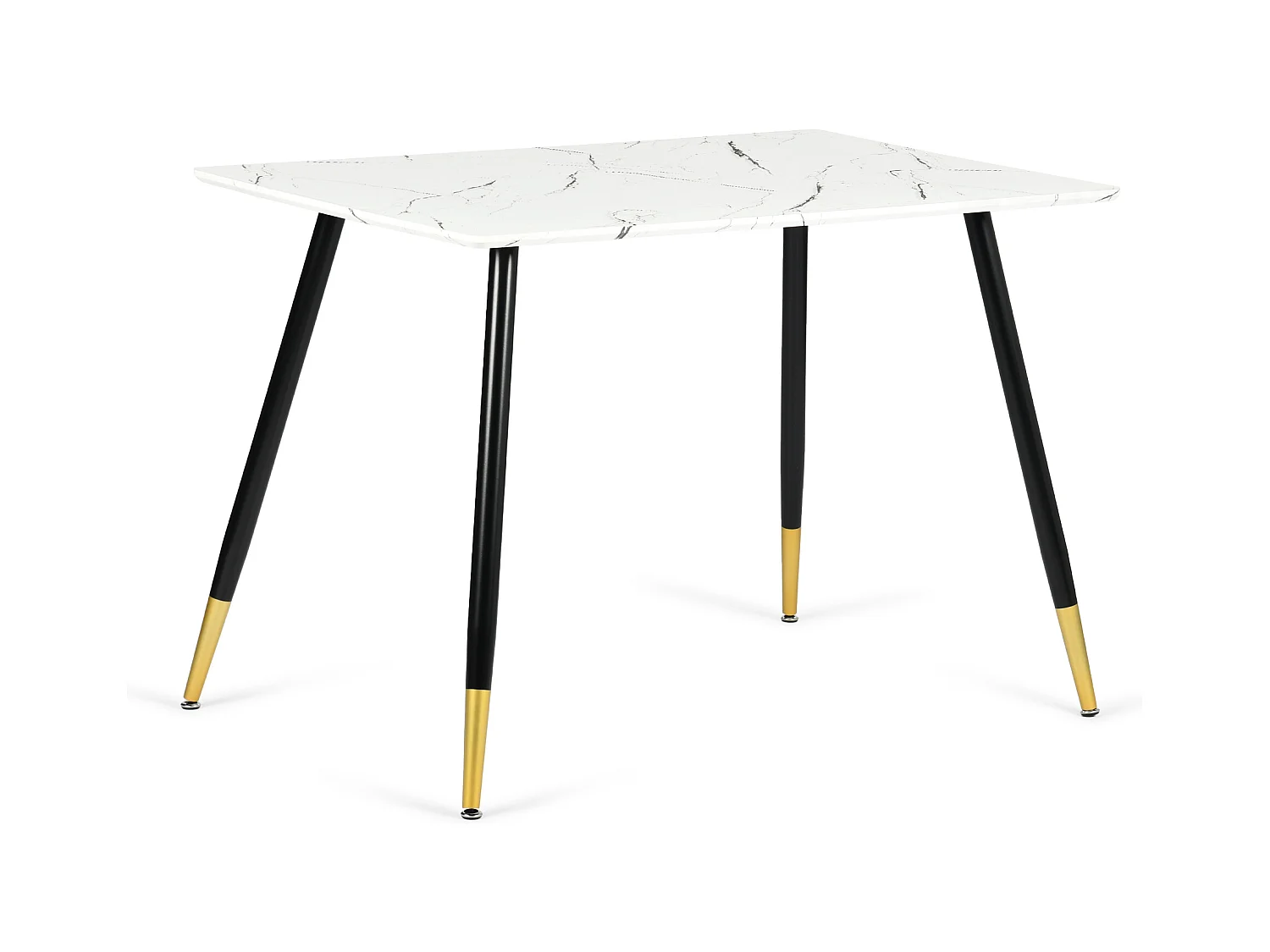 URBAN MEUBLE Ensemble table marbre blanc et 4 chaises tissu beige