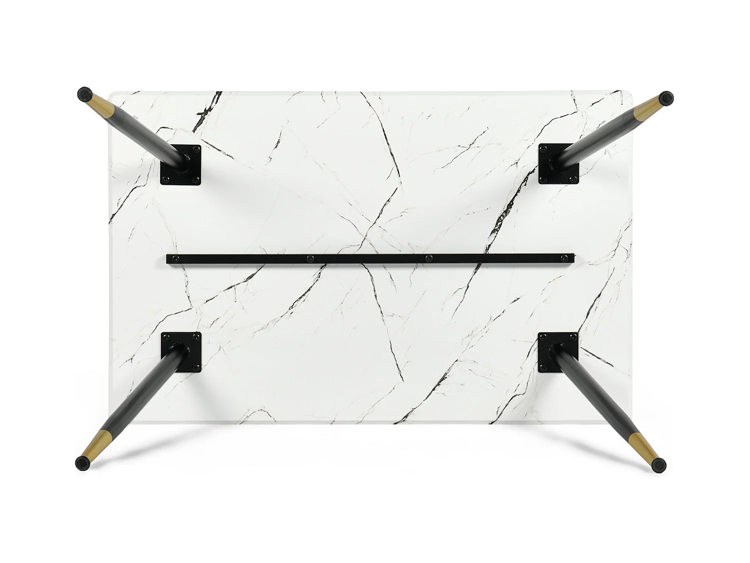 URBAN MEUBLE Ensemble table marbre blanc et 4 chaises tissu beige