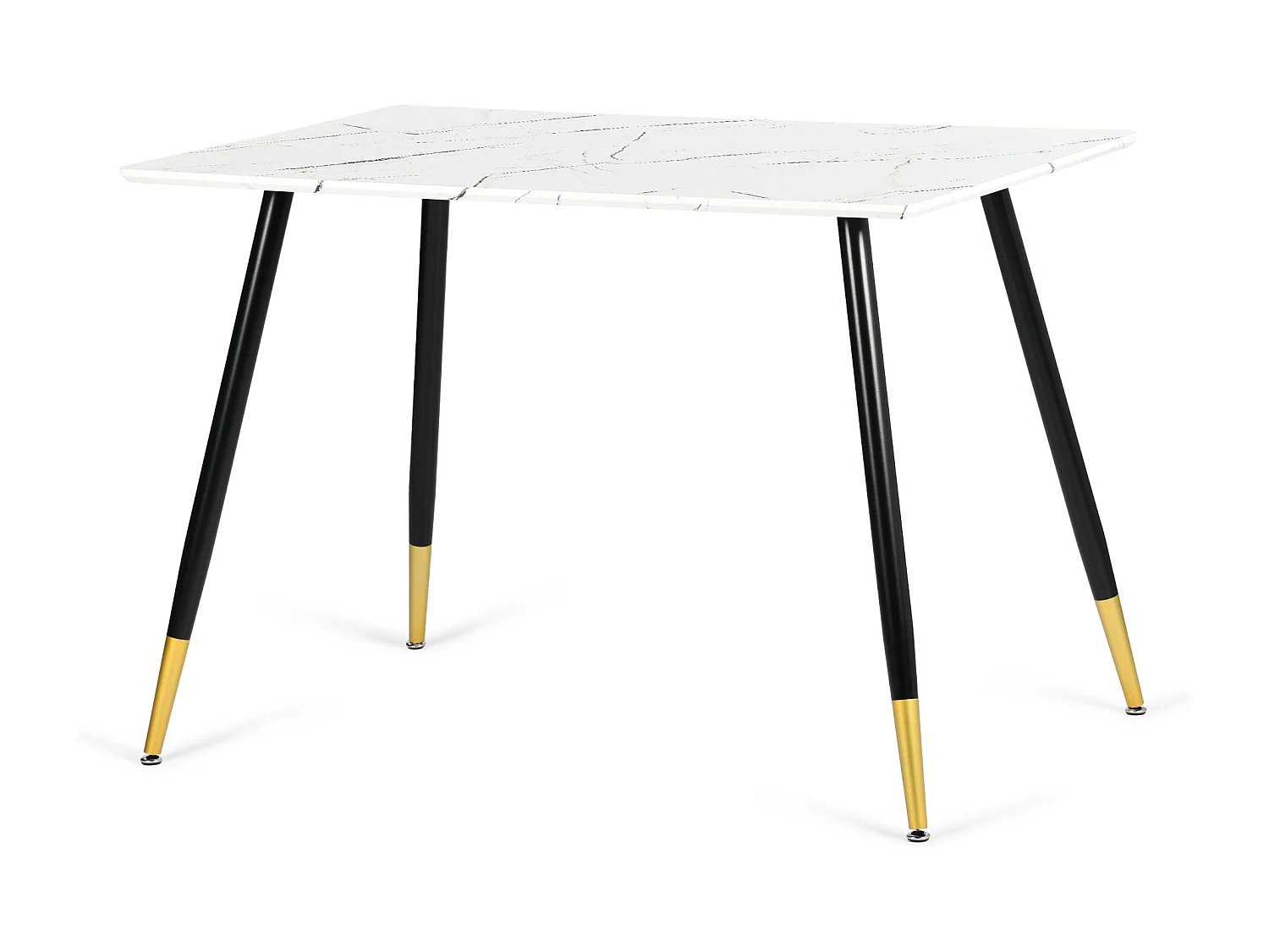 URBAN MEUBLE Ensemble table marbre blanc et 4 chaises tissu beige