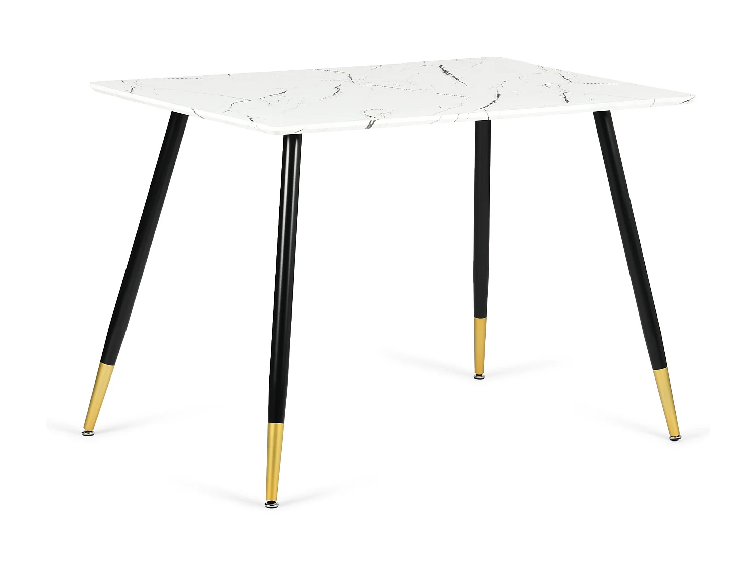 URBAN MEUBLE Ensemble table marbre blanc et 4 chaises tissu beige