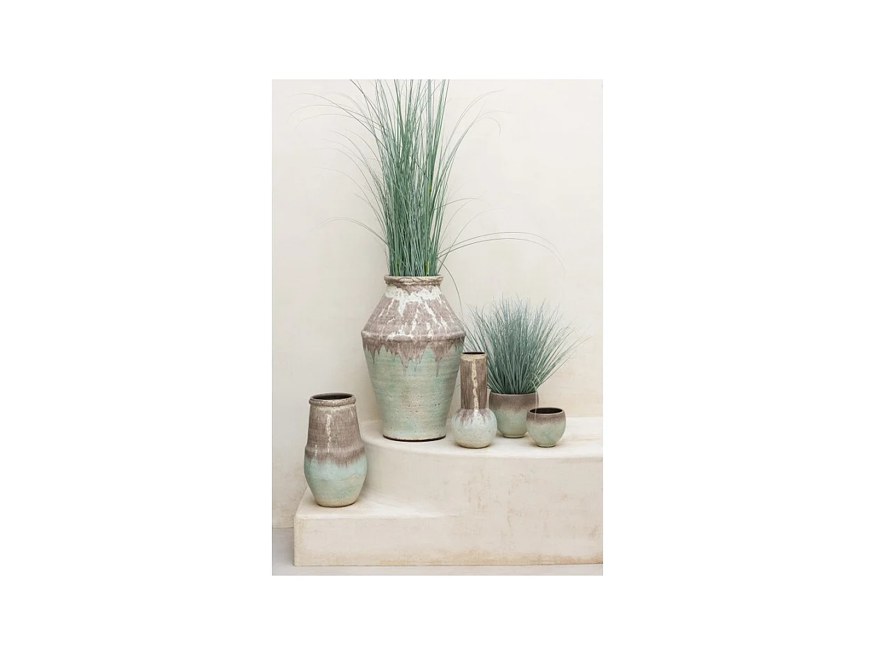 Jarrón de cerámica gris 25x25x47 cm