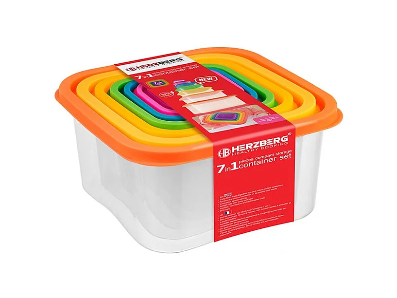 Set aus 7-teiligen Lebensmittel-Aufbewahrungsboxen Herzberg HG-SFS7N1