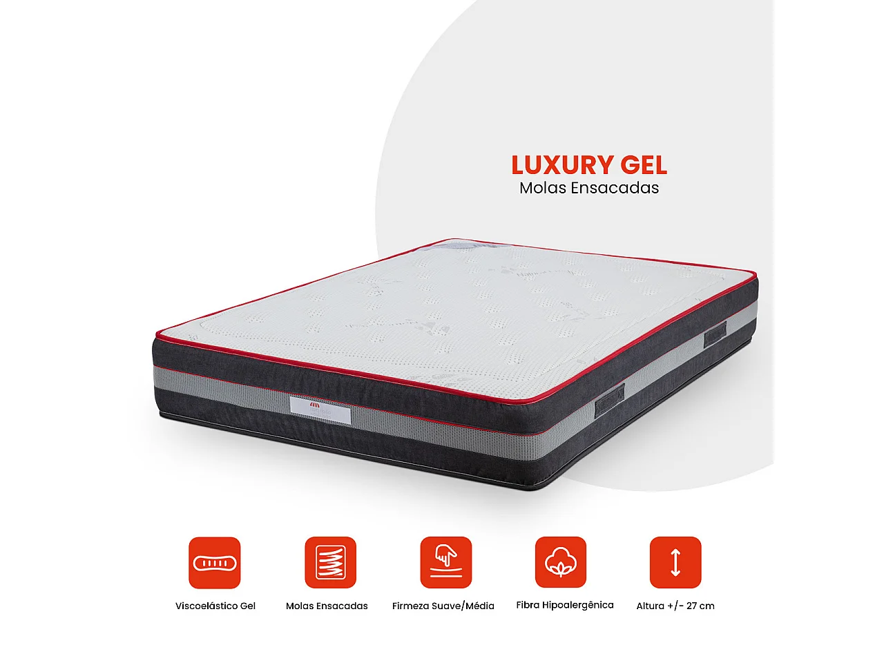 Colchão Luxury Gel - Mola Ensacada 200 x 160 cm