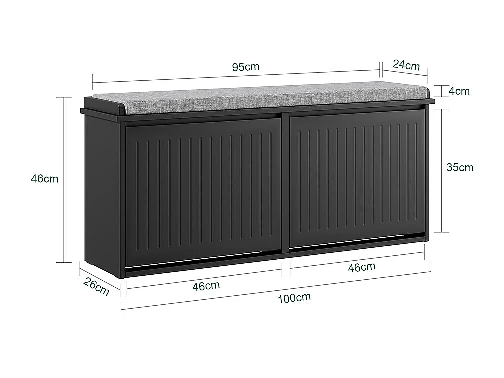 SoBuy awka wejściowa z klapą i poduchą, pojemność 158 kg, szary