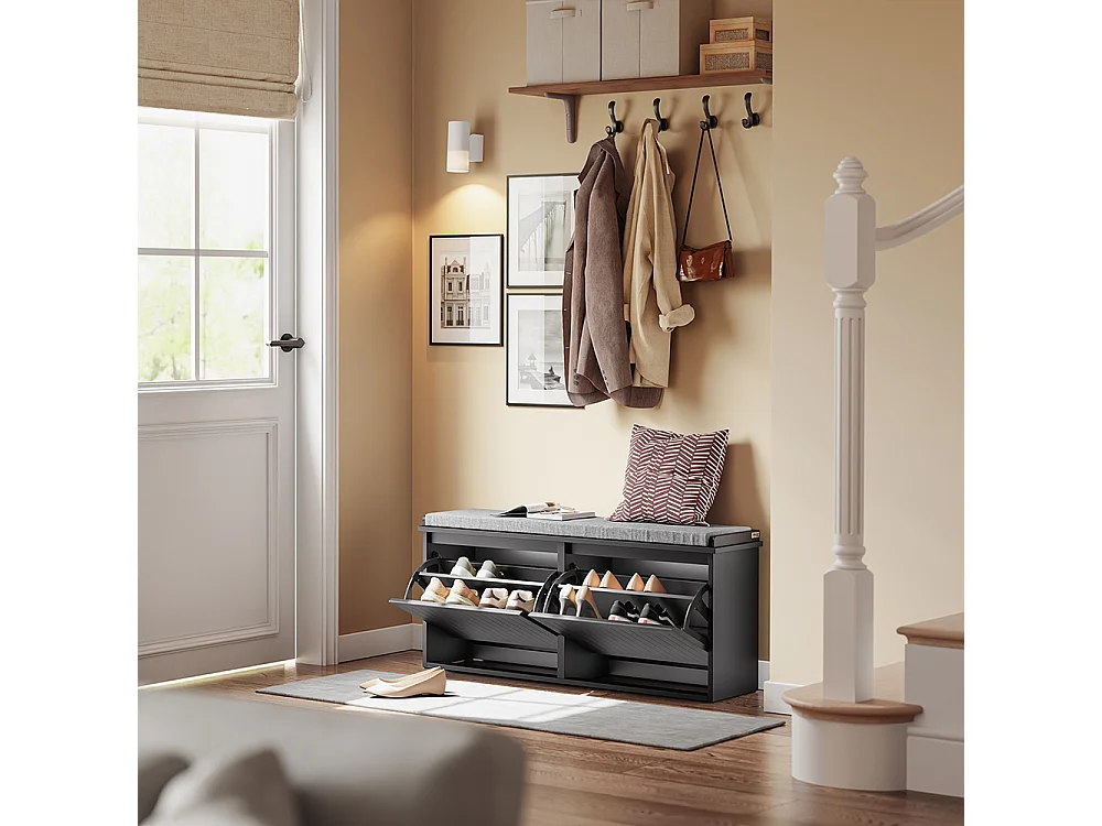 SoBuy awka wejściowa z klapą i poduchą, pojemność 158 kg, szary