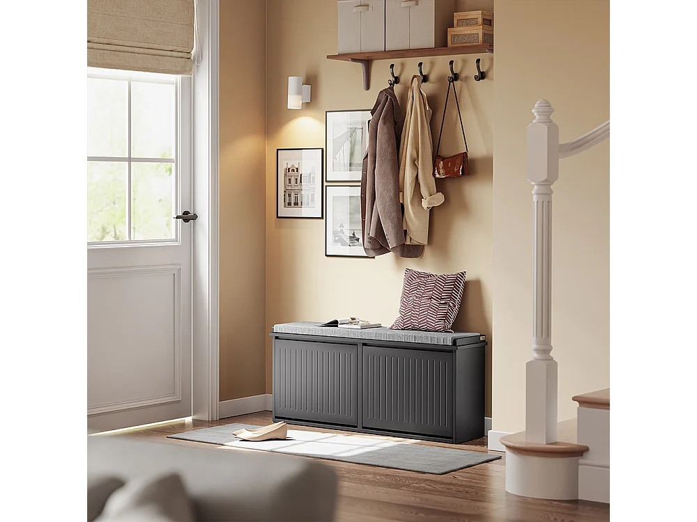 SoBuy awka wejściowa z klapą i poduchą, pojemność 158 kg, szary