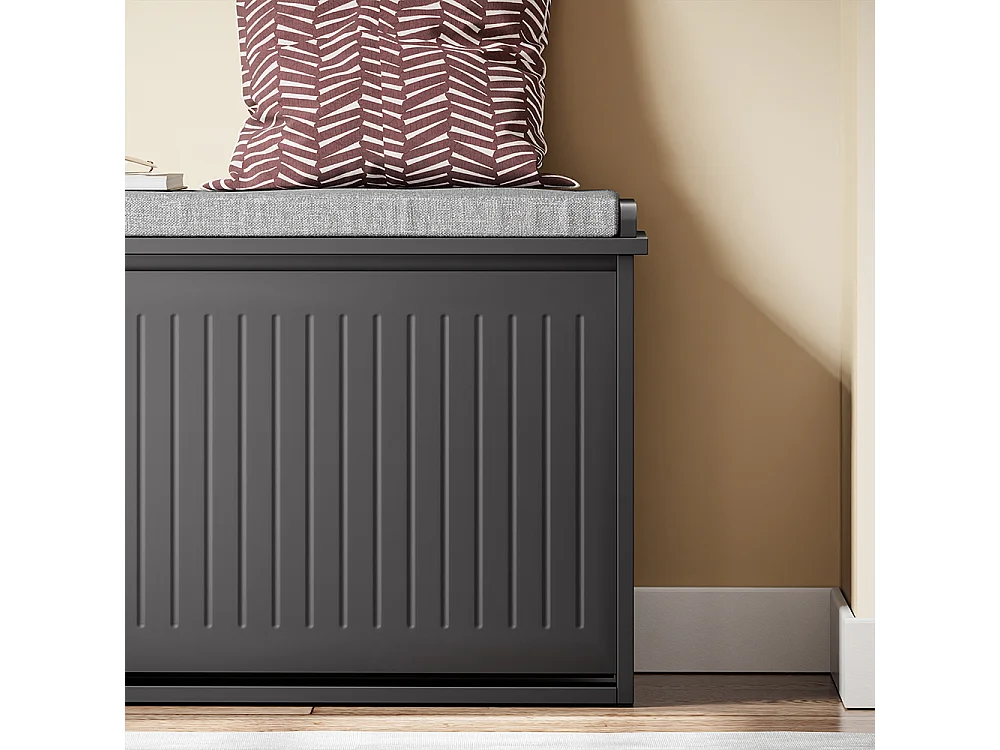 SoBuy awka wejściowa z klapą i poduchą, pojemność 158 kg, szary