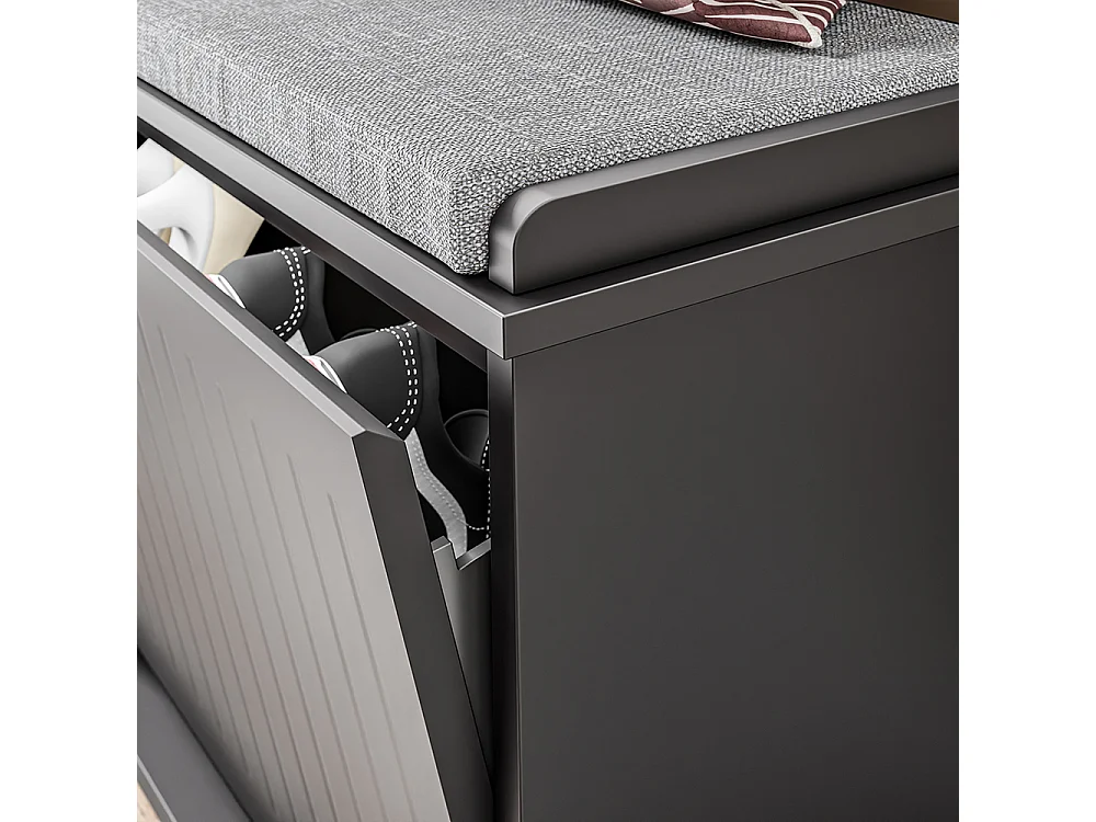 SoBuy awka wejściowa z klapą i poduchą, pojemność 158 kg, szary