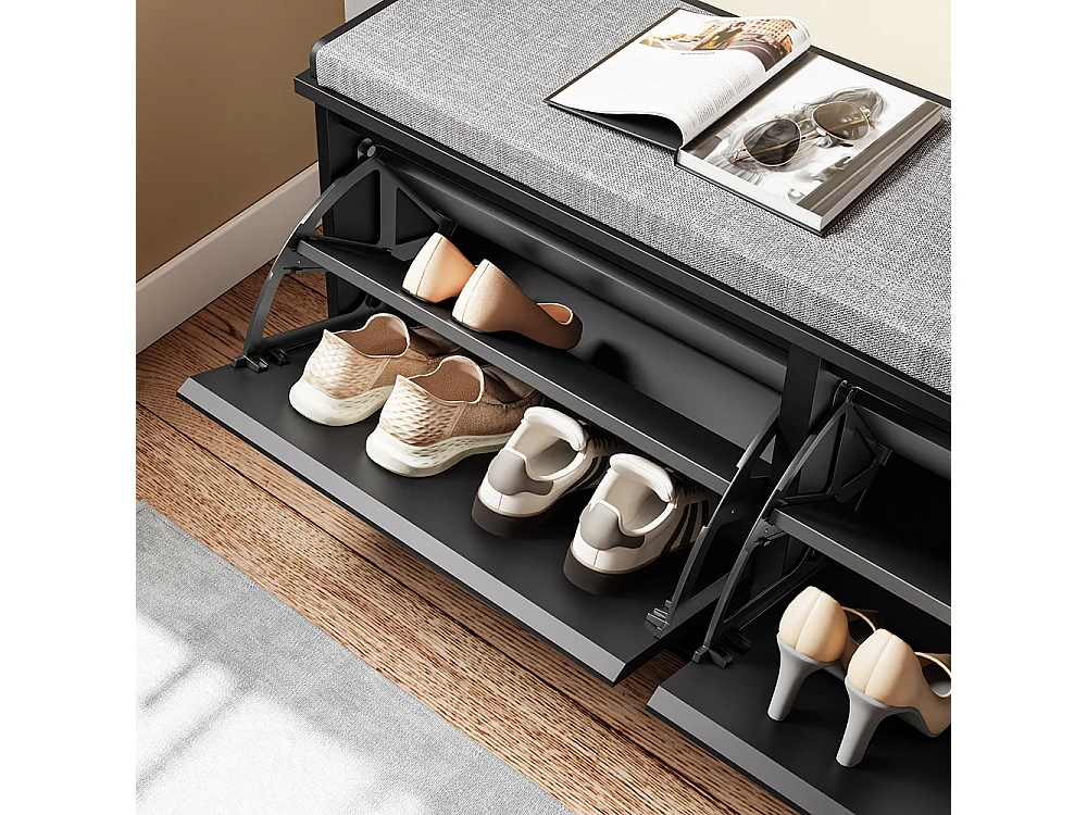 SoBuy awka wejściowa z klapą i poduchą, pojemność 158 kg, szary