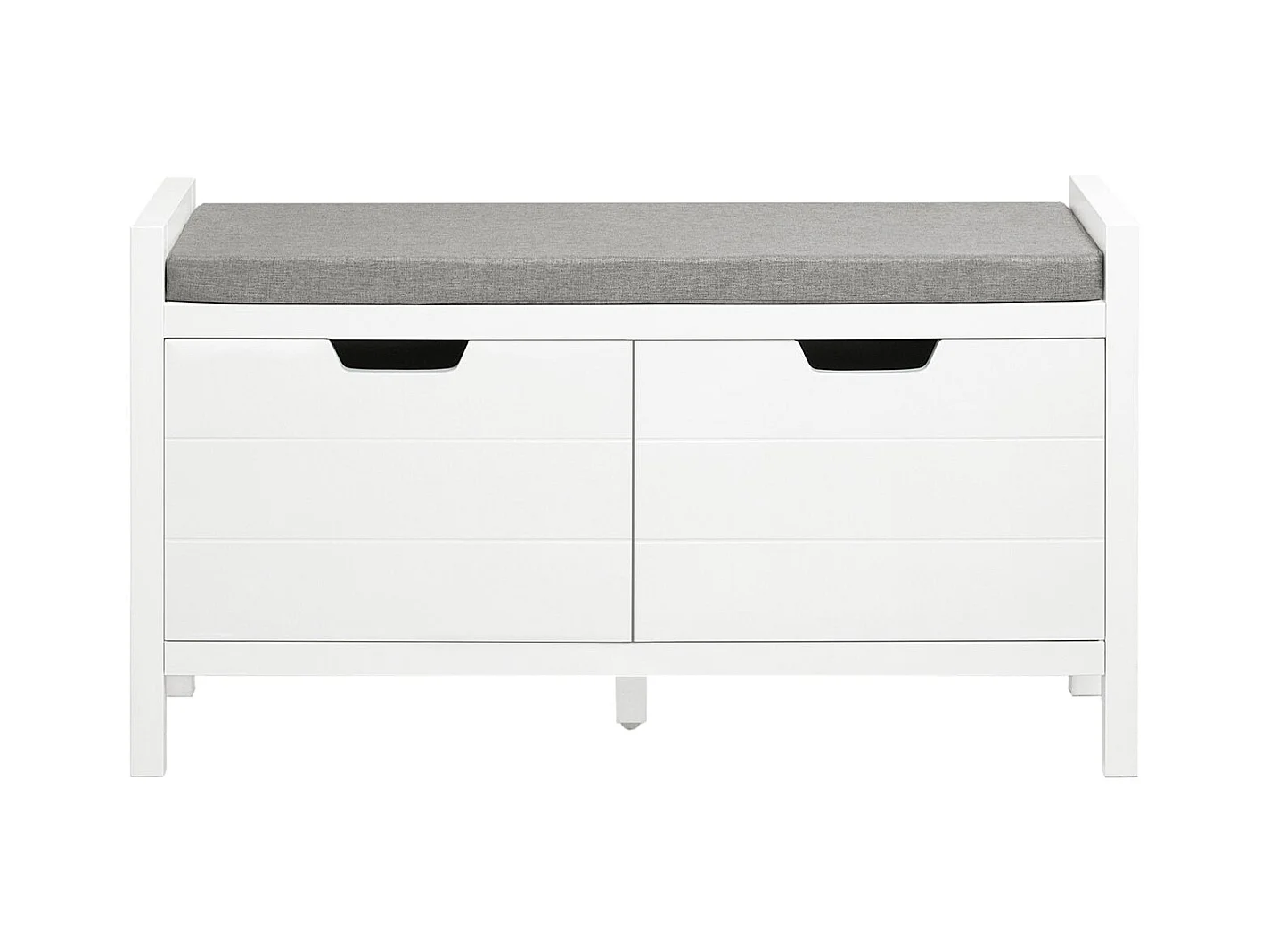 SoBuy Banc à Chaussures avec Rangement Fermé, Coussin Rembourré, 150kg Capacité, Blanc Moderne