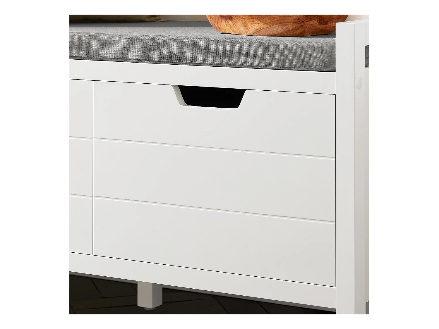 SoBuy Banc à Chaussures avec Rangement Fermé, Coussin Rembourré, 150kg Capacité, Blanc Moderne
