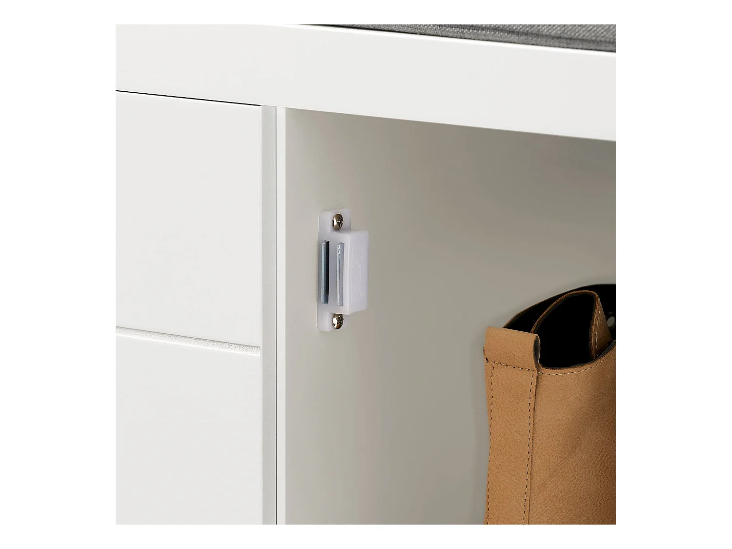 SoBuy Banc à Chaussures avec Rangement Fermé, Coussin Rembourré, 150kg Capacité, Blanc Moderne