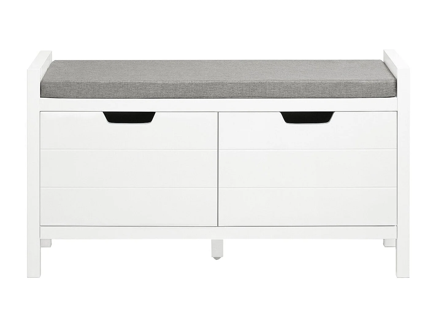 SoBuy Entreebank met Opbergruimte, Gekussen Zitting en 2 Deuren - Wit