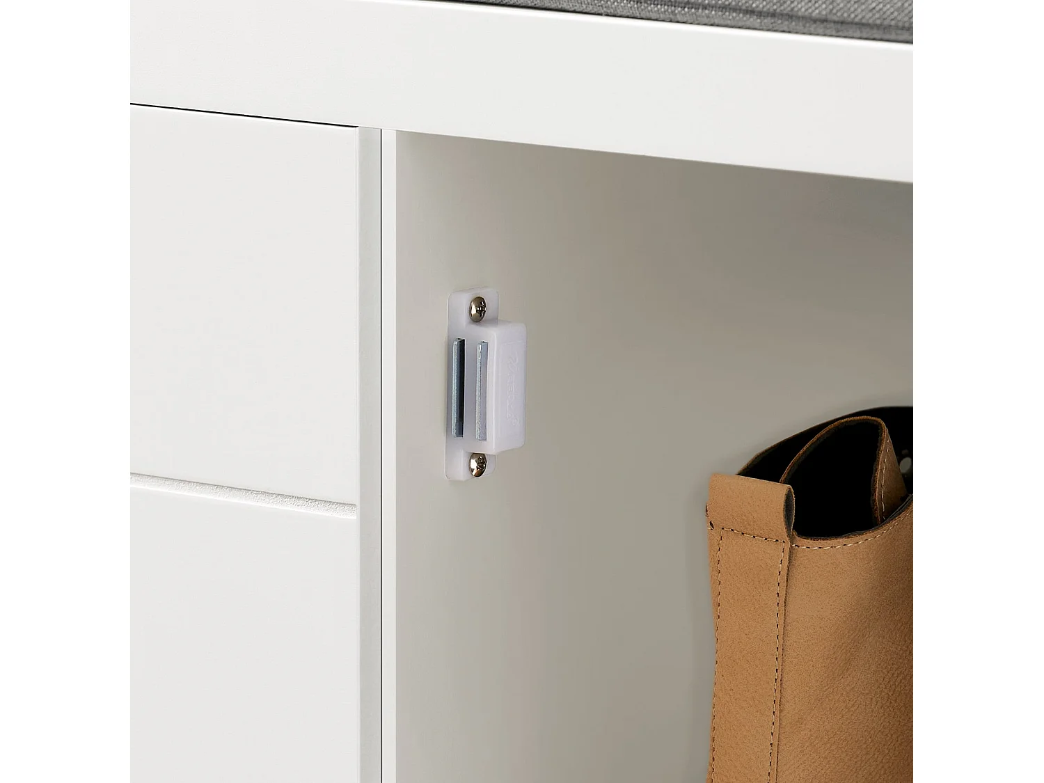 SoBuy Entreebank met Opbergruimte, Gekussen Zitting en 2 Deuren - Wit