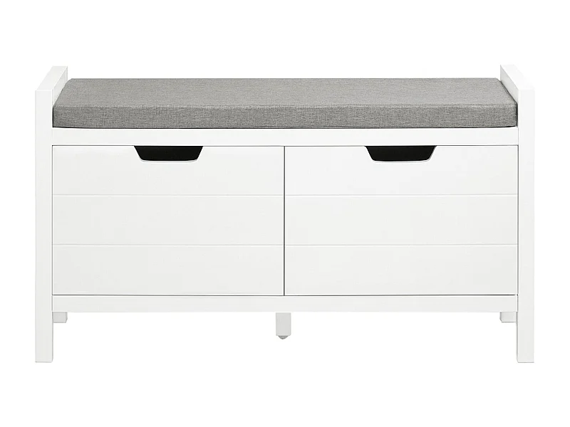 SoBuy Szafka Wejściowa z Siedziskiem i Półkami w Kolorze Białym