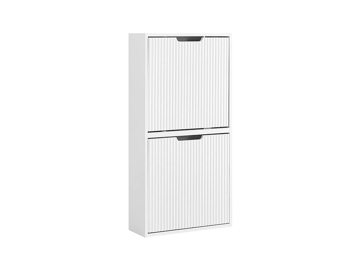SoBuy Meuble à Chaussures Blanc 50x19x100cm MDF E1 35kg Montage Vertical/Horizontal