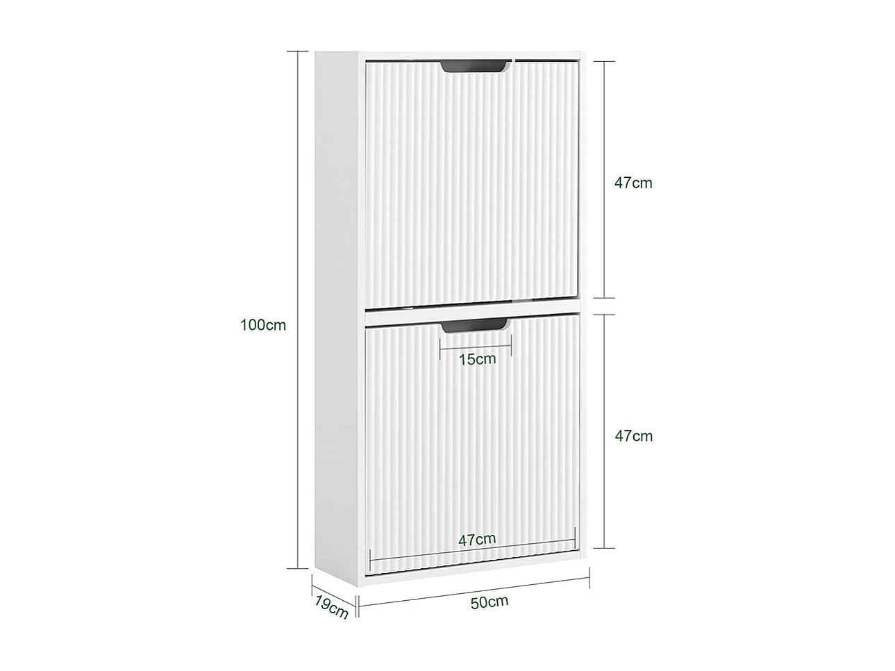 SoBuy Meuble à Chaussures Blanc 50x19x100cm MDF E1 35kg Montage Vertical/Horizontal