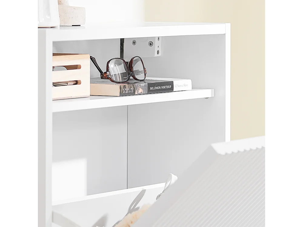 SoBuy Meuble à Chaussures Blanc 50x19x100cm MDF E1 35kg Montage Vertical/Horizontal