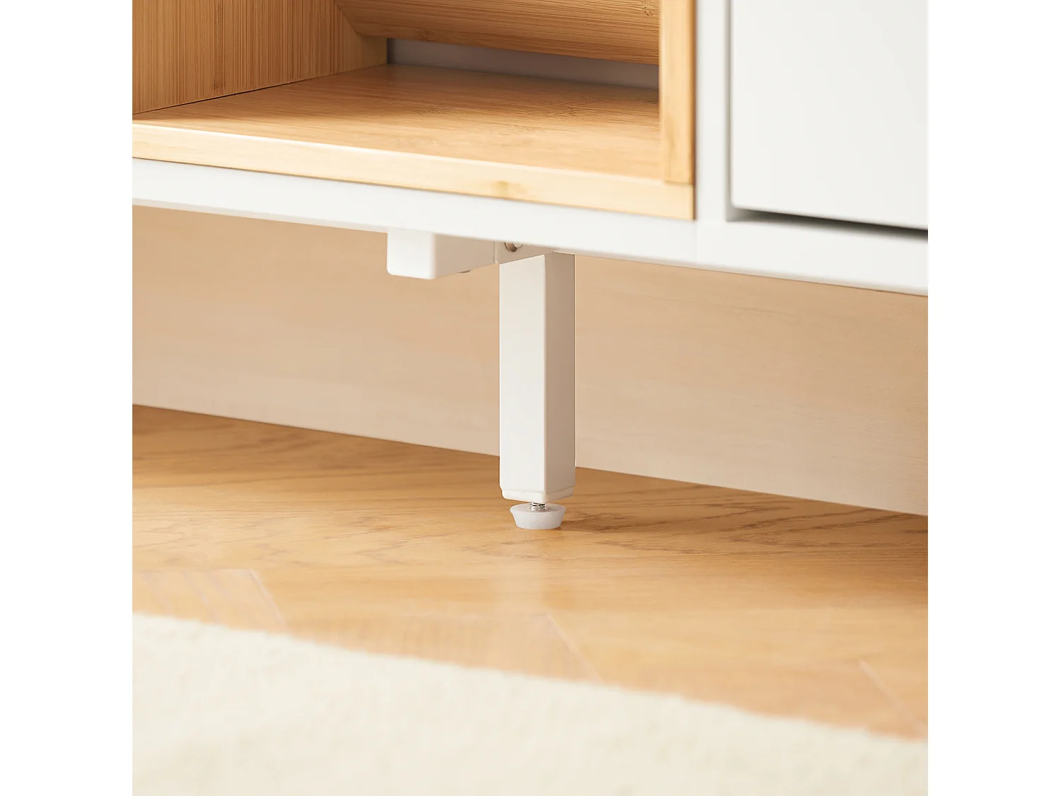 SoBuy Armoire à Chaussures Blanche 4 Portes avec Compartiments Ouverts