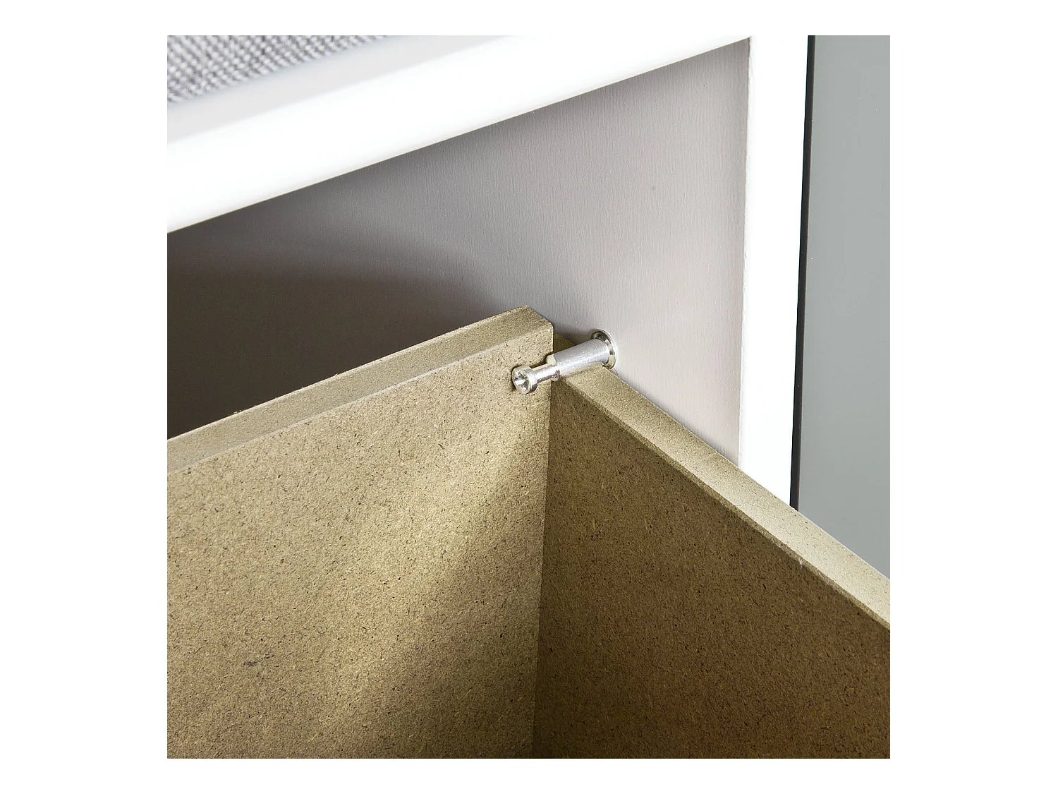 SoBuy Armoire à Chaussures Moderne avec Coussins et Paniers, Blanc Gris