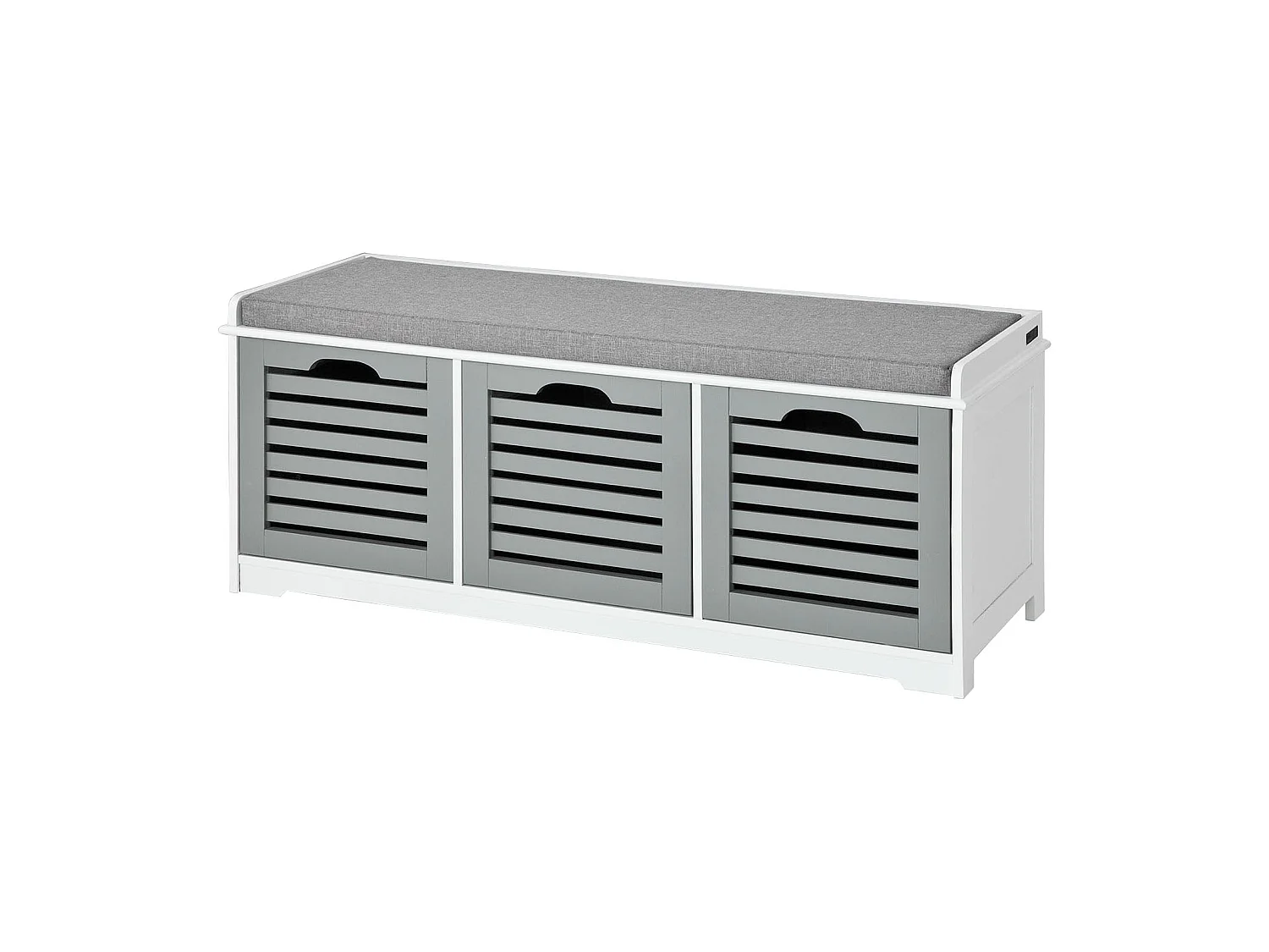 SoBuy Armoire à Chaussures Moderne avec Coussins et Paniers, Blanc Gris