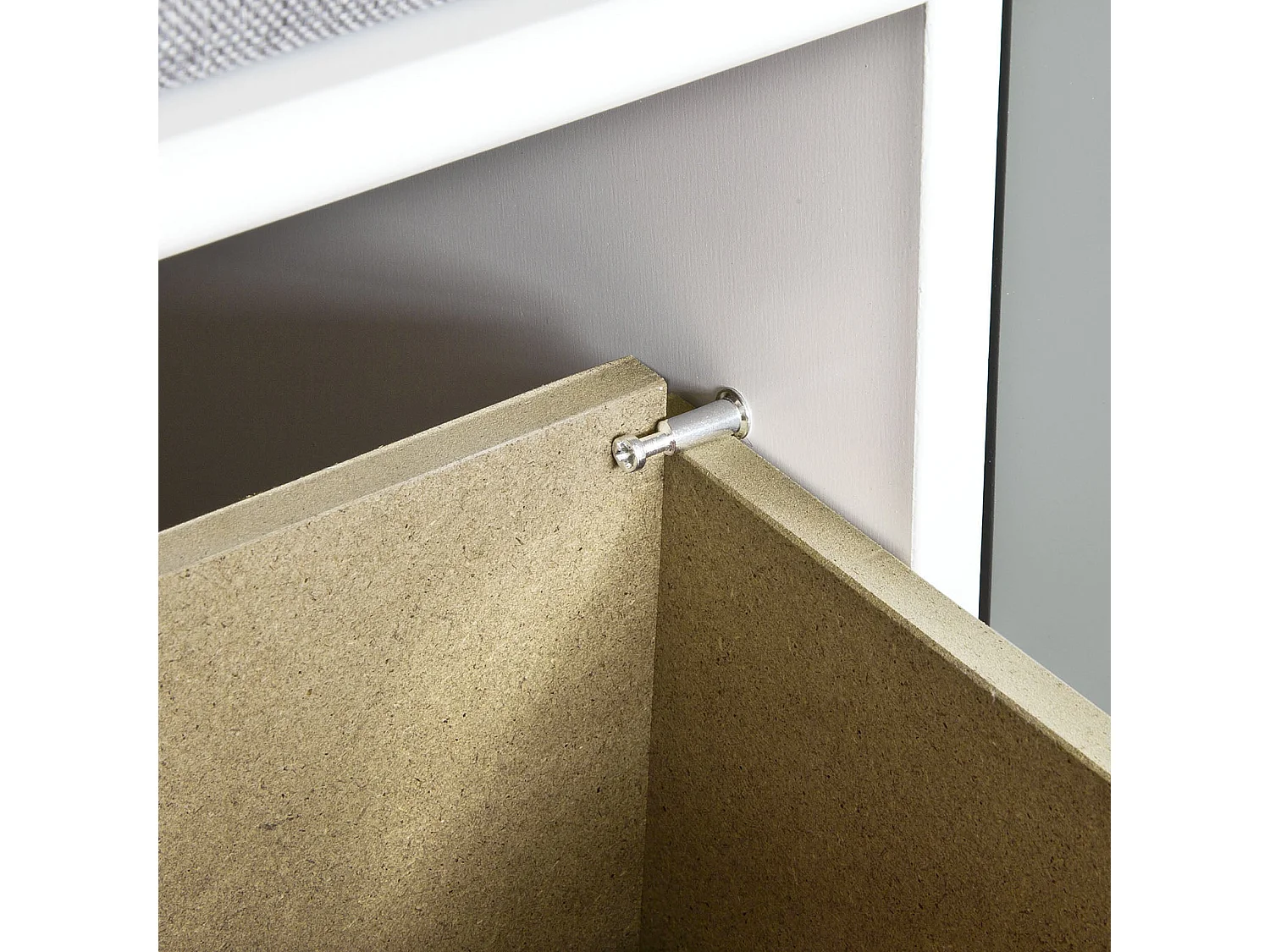 SoBuy Armoire à Chaussures Moderne avec Coussins et Paniers, Blanc Gris