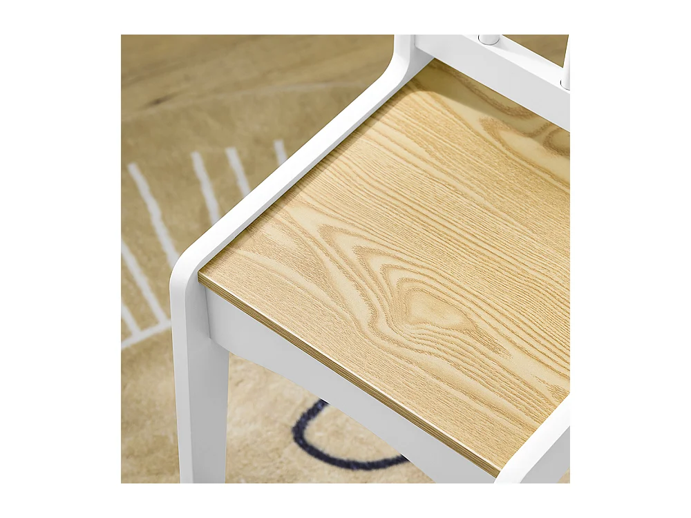 SoBuy stolik dziecięcy z krzesłem i uchwytem na rolkę papieru, biały