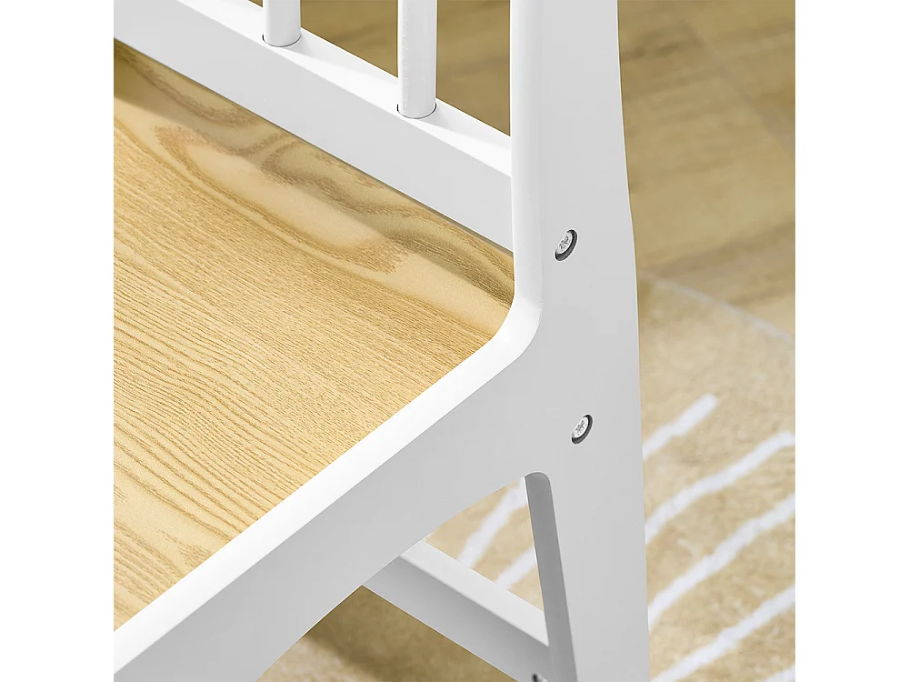 SoBuy Kindertafel- en Stoelset met plank en opbergvak, wit/naturel