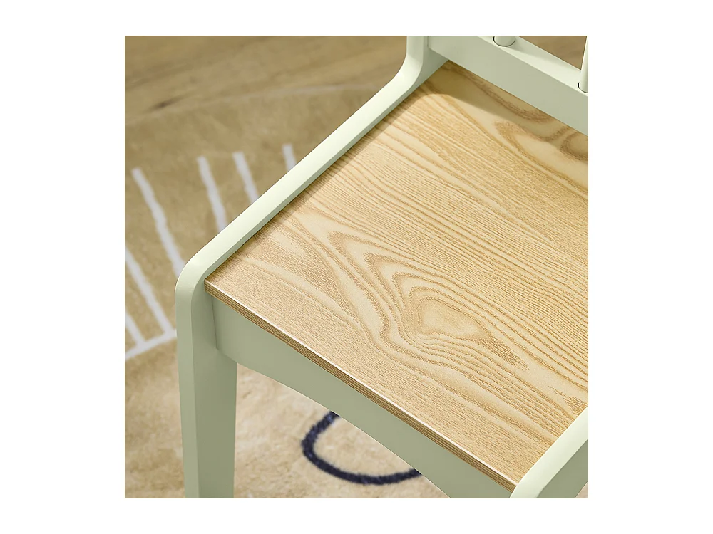 SoBuy stół dziecięcy z krzesłem i uchwytem na papier, zielony